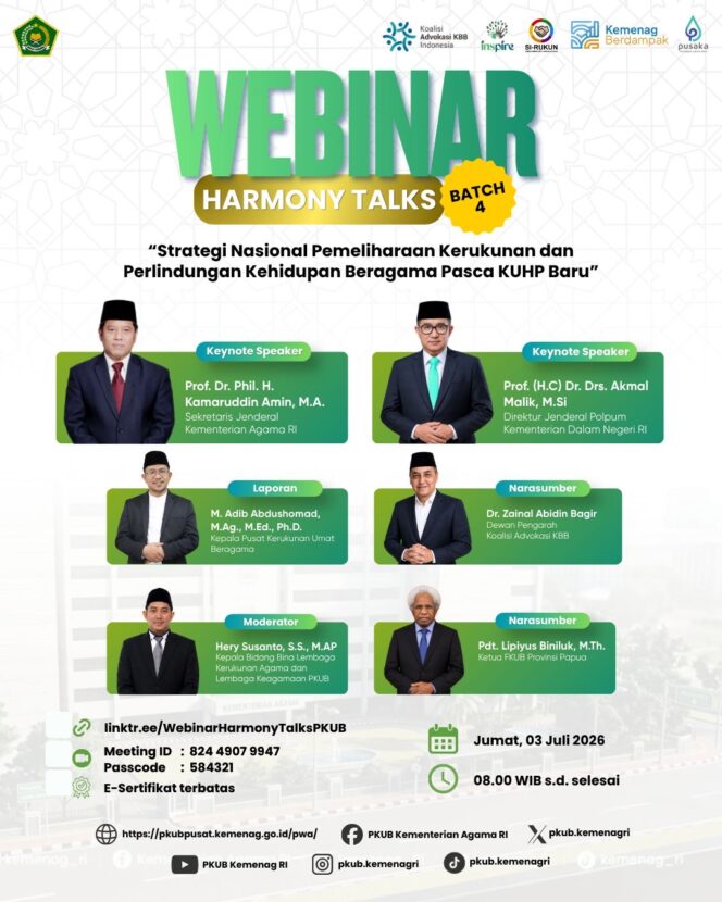 
 Dorong Harmoni Pasca-KUHP Baru, Kapus PKUB: Saatnya Fokus pada Koeksistensi Beragama